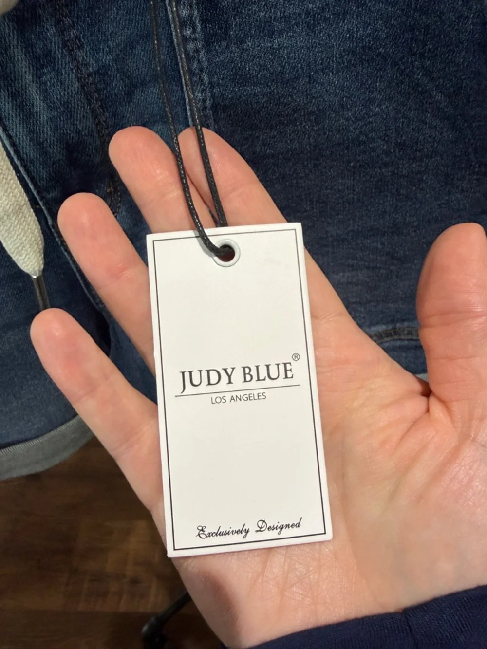 Judy Blue Medium Blue Drawstring Denim Shorts - Picture 2 of 4